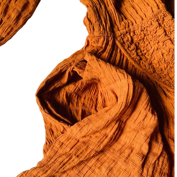 LUCCA OFF-SHOULDER RUST BOHO DRESS - Picture 6 of 7